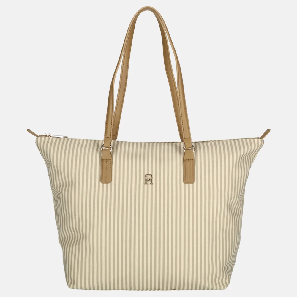 Tommy Hilfiger Poppy Summer tote shopper khaki bij Duifhuizen