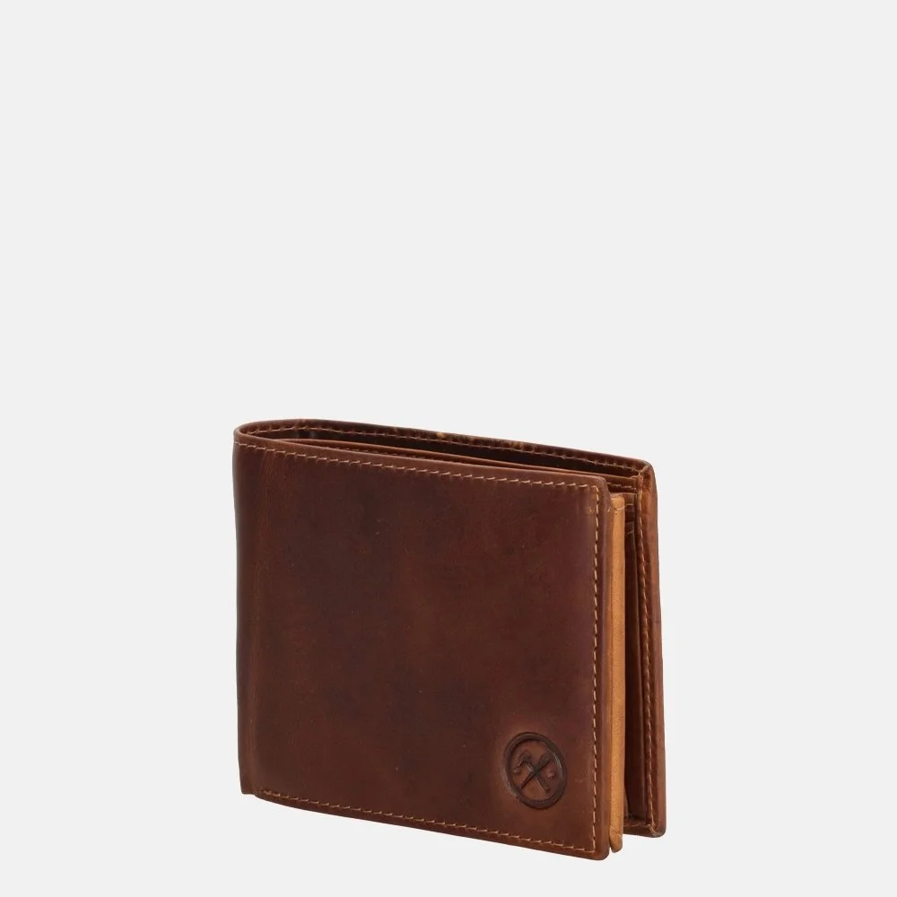 Hide & Stitches Idaho billfold cognac bij Duifhuizen