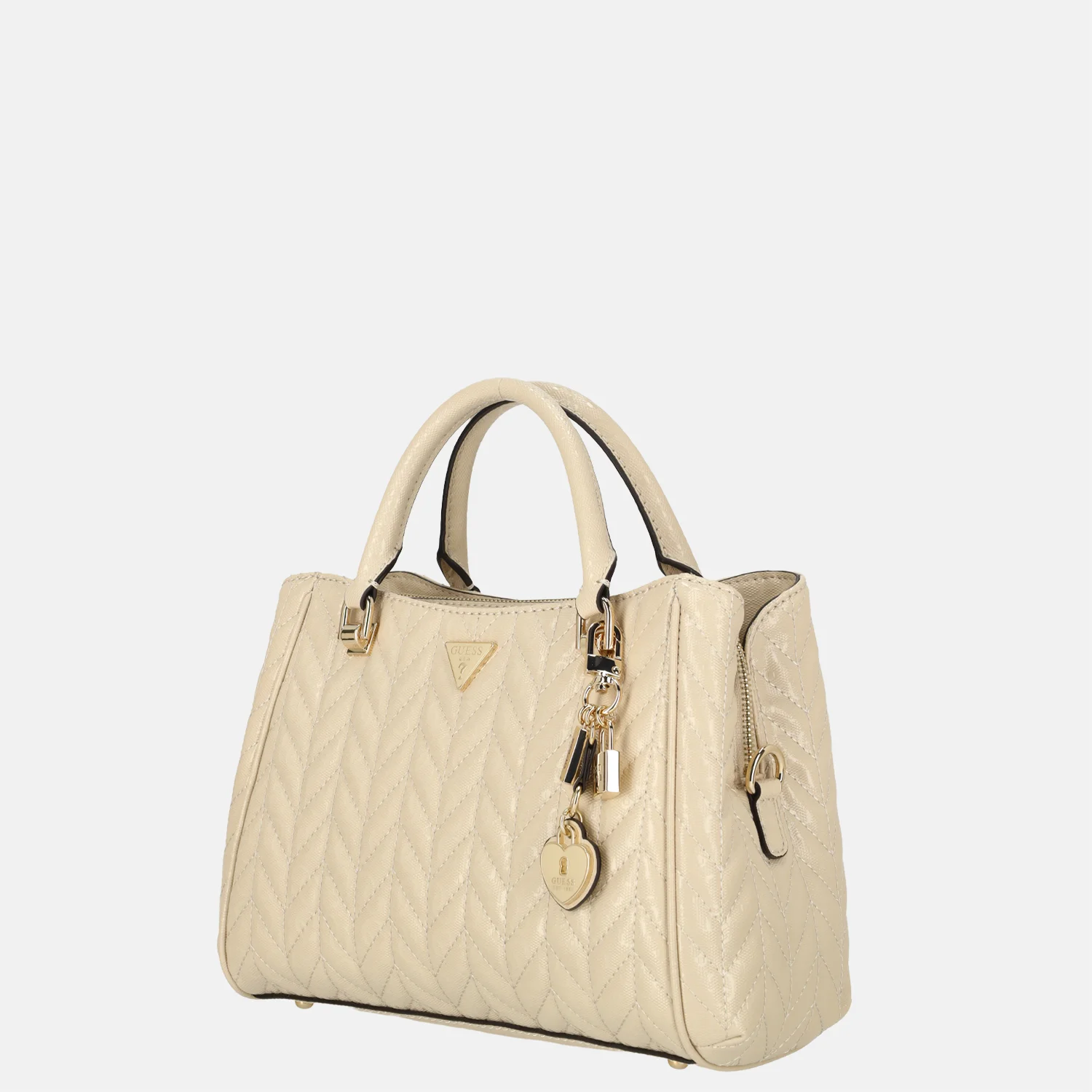 Guess Stacey girlfriend handtas light beige bij Duifhuizen