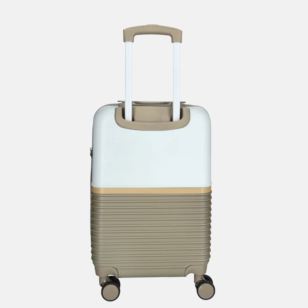 Enrico Benetti handbagage koffer 55 cm taupe-ivoor bij Duifhuizen