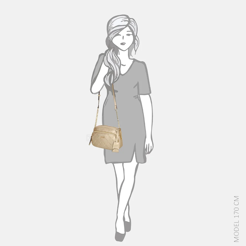 Liu Jo Adonide crossbody tas light gold bij Duifhuizen