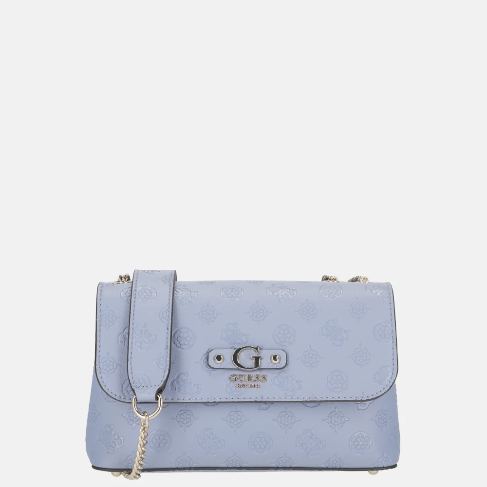 Guess Dita convertible flap crossbody tas Grey Blue Logo