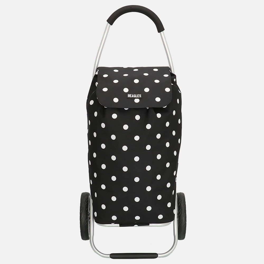 Beagles boodschappentrolley zwart wit stip