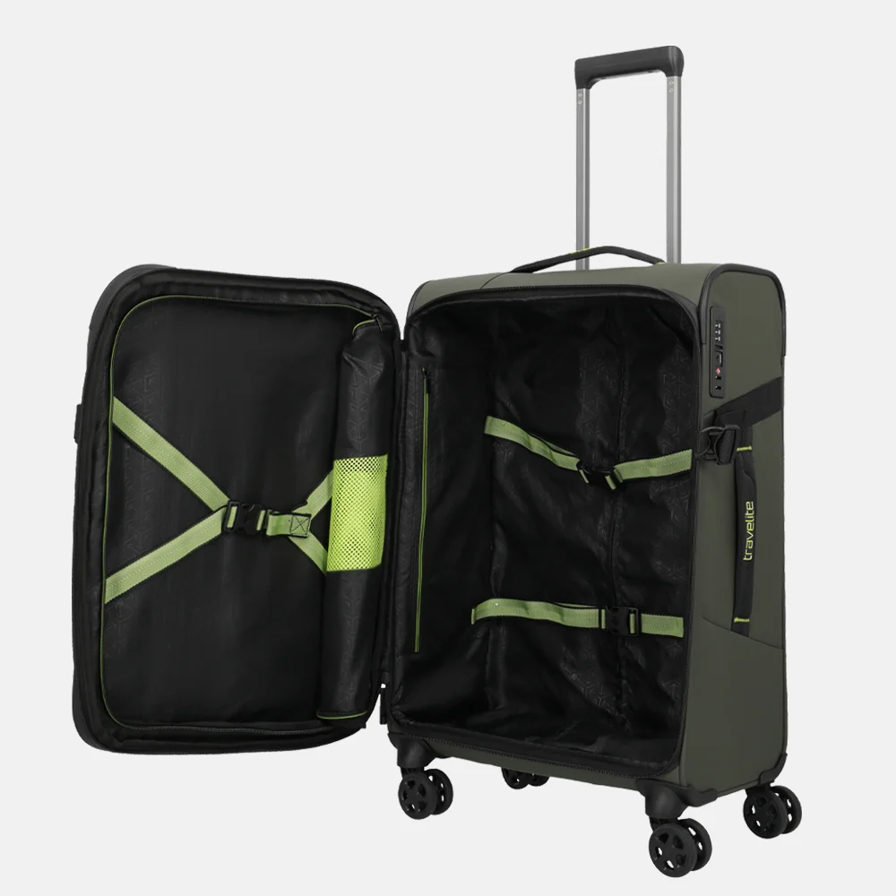 Travelite Briize koffer 67 cm M expandable khaki bij Duifhuizen