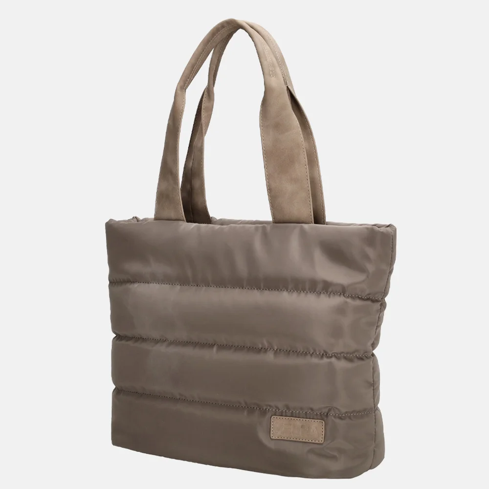 Zebra Trends Elske puffy handtas M donkertaupe bij Duifhuizen