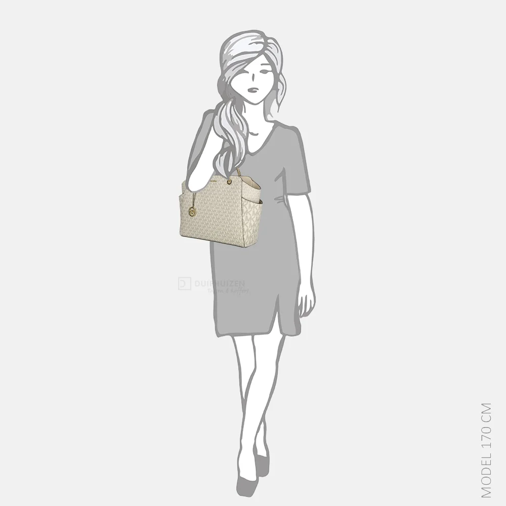 Michael Kors Jacquelyn shopper vanille/cream bij Duifhuizen