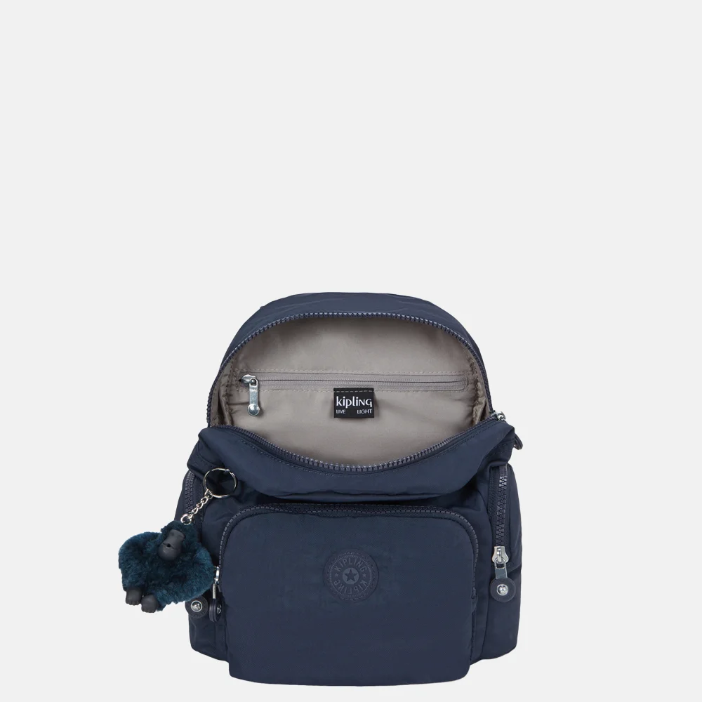 Kipling City Zip rugzak mini blue bleu 2 bij Duifhuizen