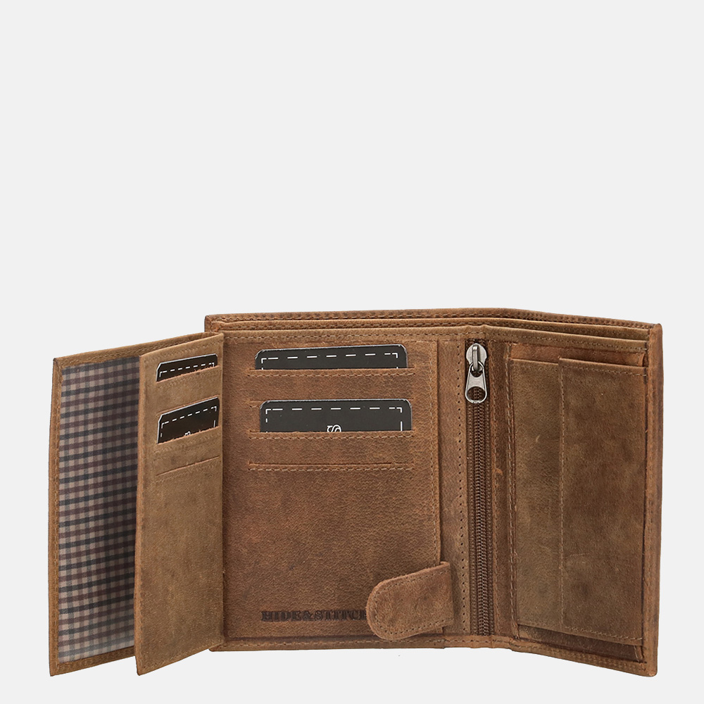 Hide & Stitches Idaho billfold brown bij Duifhuizen