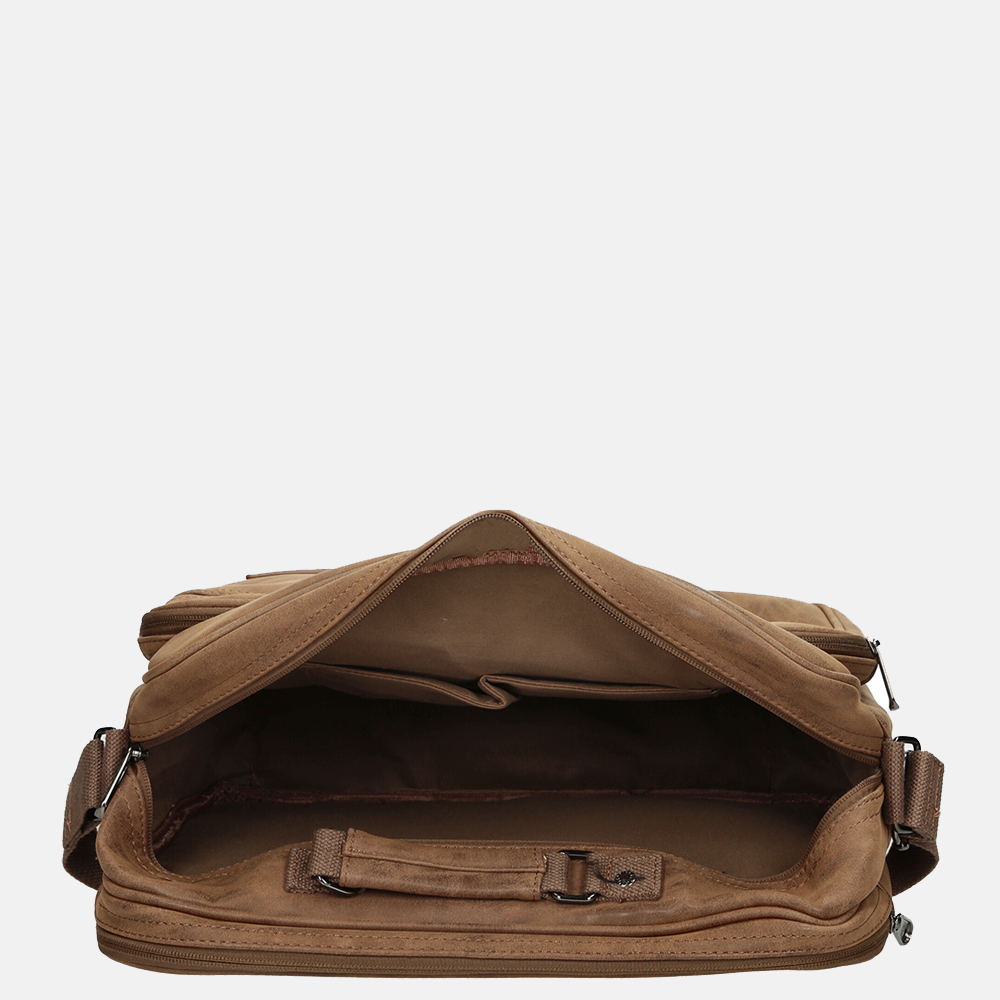 Enrico Benetti Rotterdam laptoptas 15 inch camel bij Duifhuizen
