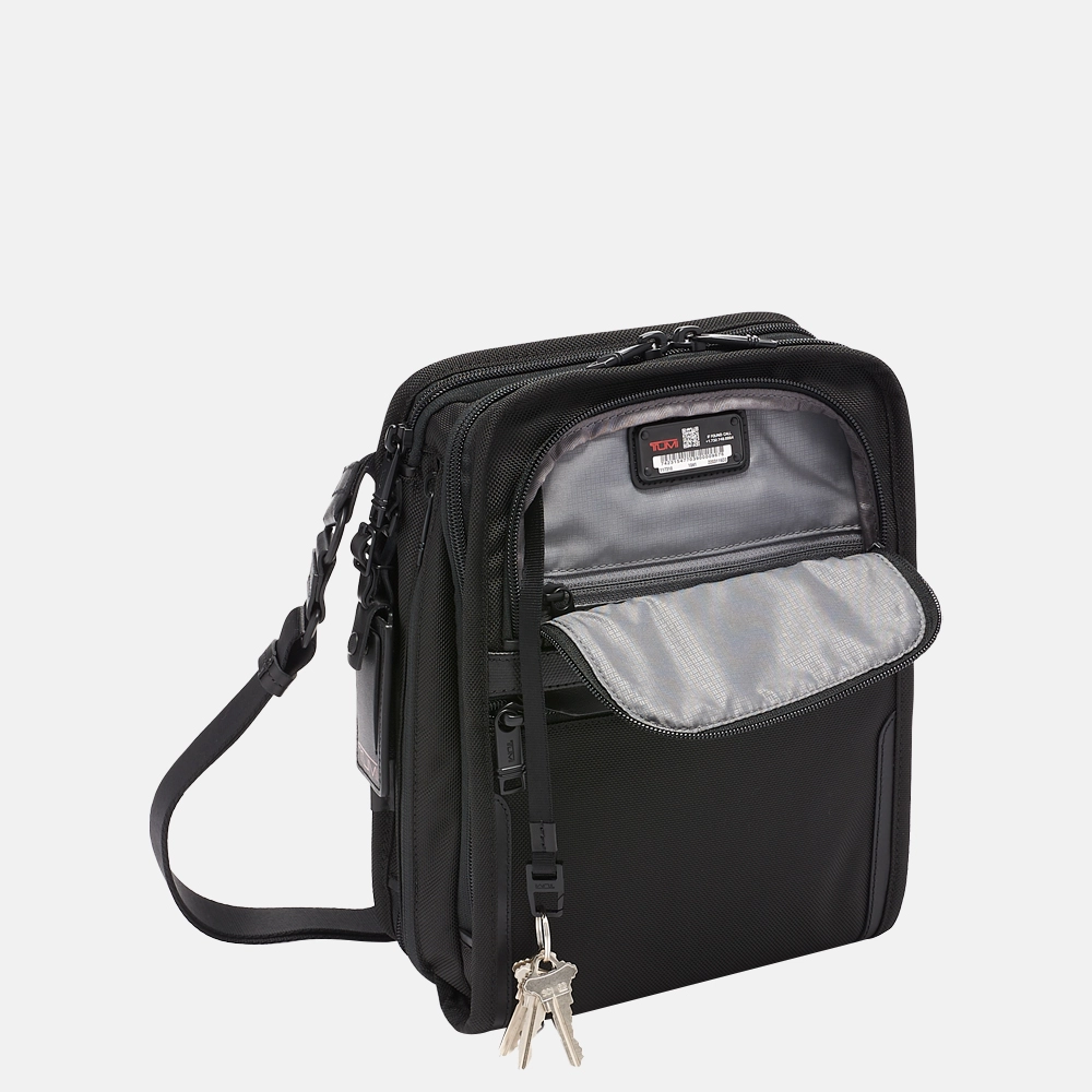 Tumi organizer crossbody tas black bij Duifhuizen