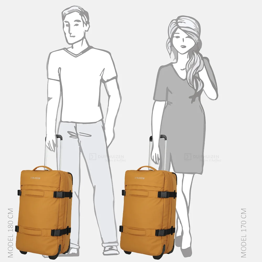 Travelite Bolonia wieltas M 63cm yellow bij Duifhuizen