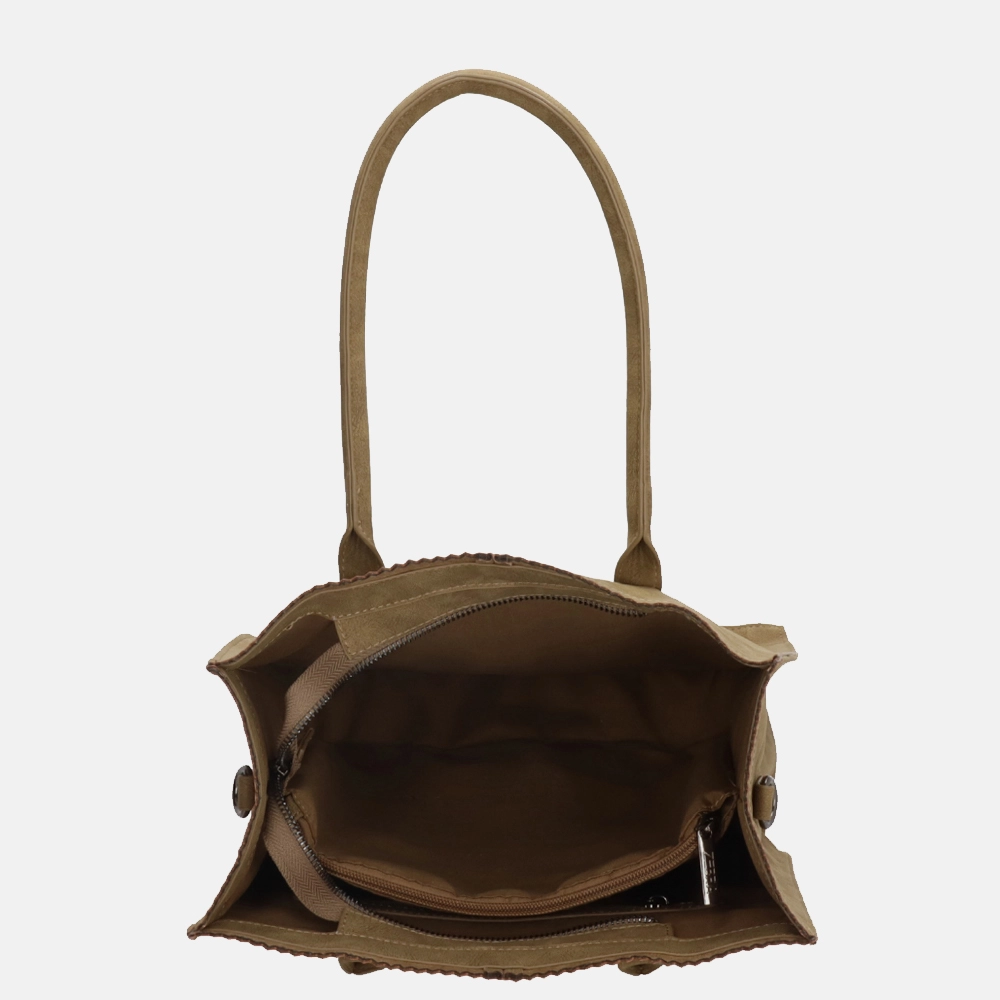 Zebra Trends Rosa shopper olijfgroen bij Duifhuizen