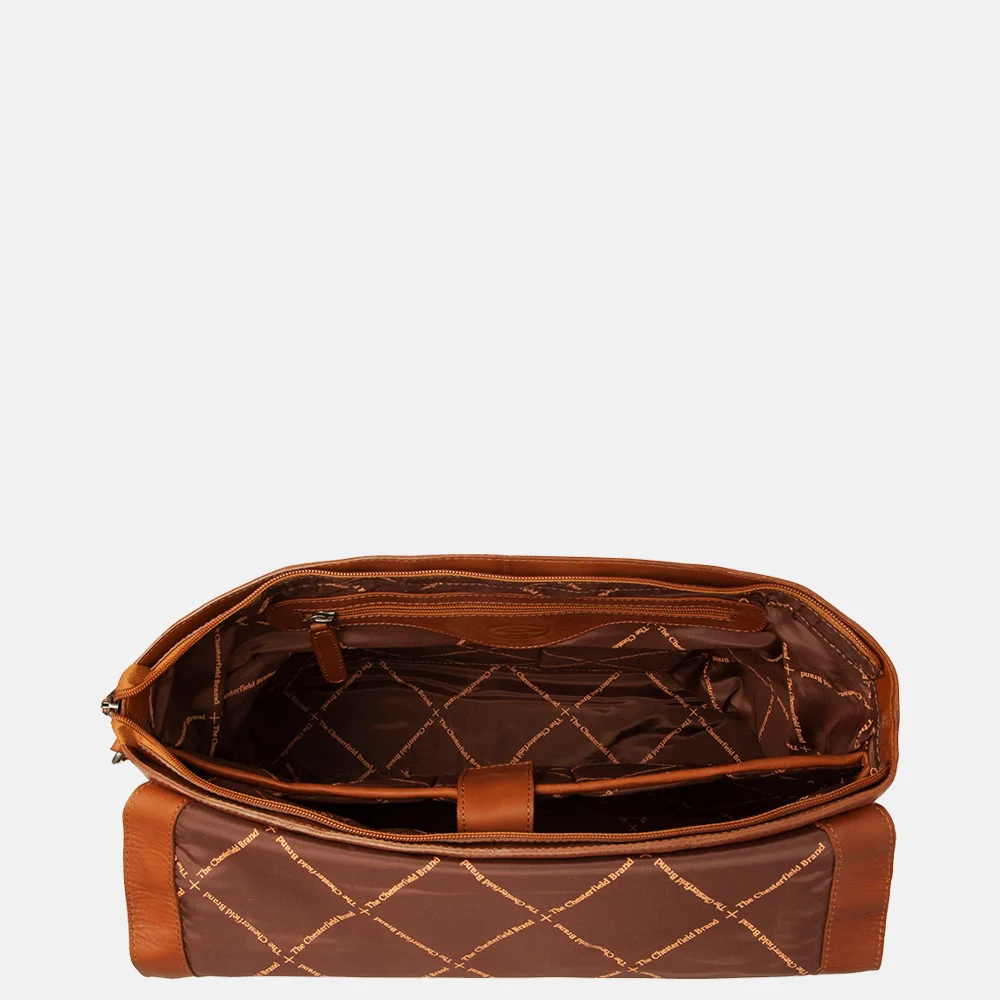 Chesterfield Toledo schoudertas A4 cognac bij Duifhuizen