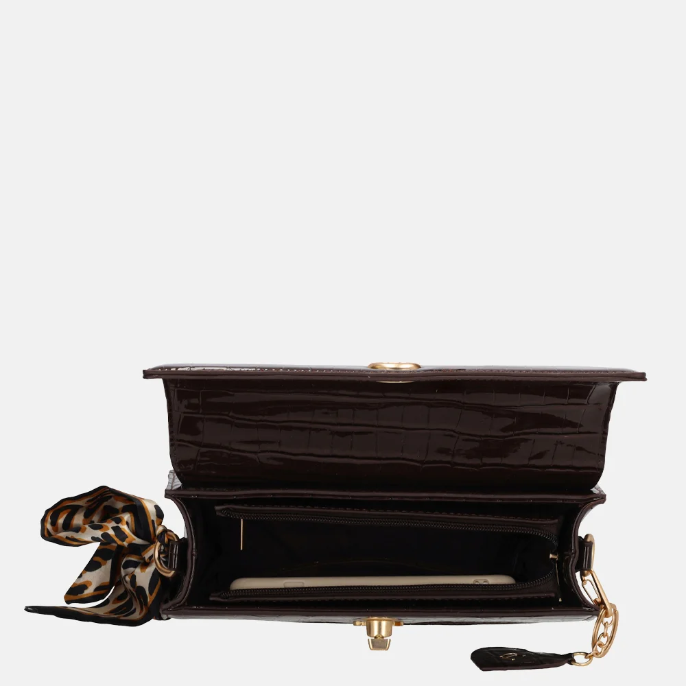 Charm London Knightsbridge schoudertas donkerbruin bij Duifhuizen