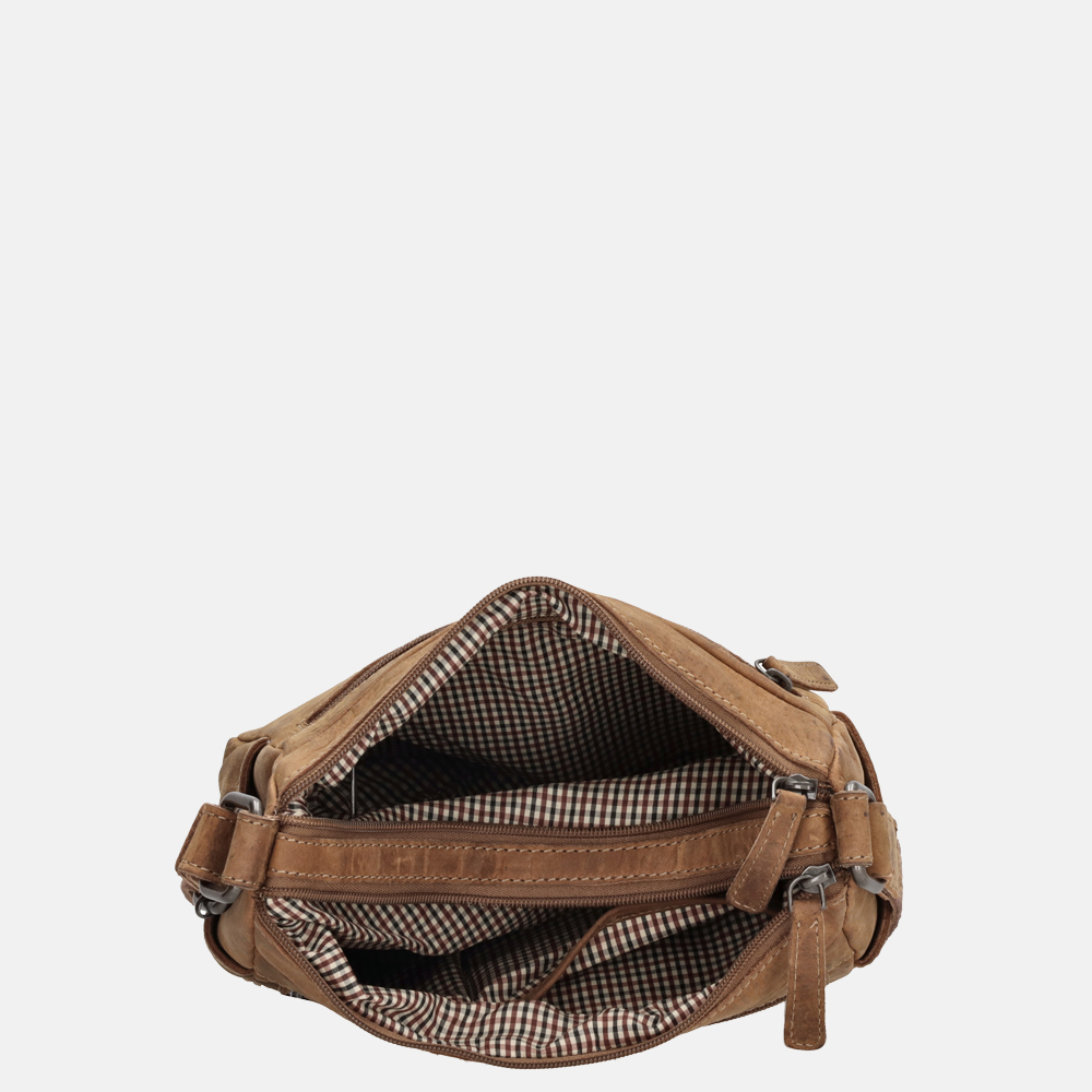 Hide & Stitches crossbody tas bruin bij Duifhuizen