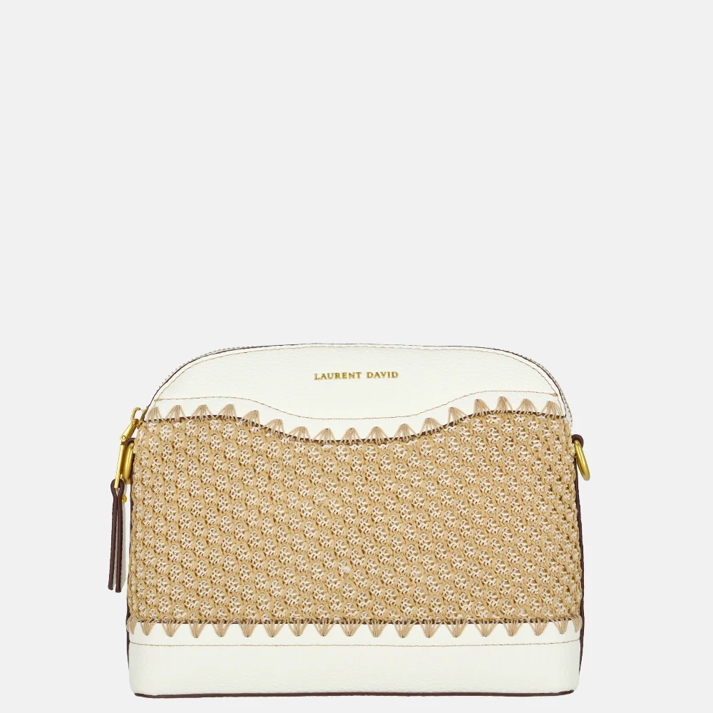 Laurent David Rosa crossbody tas raffia white bij Duifhuizen