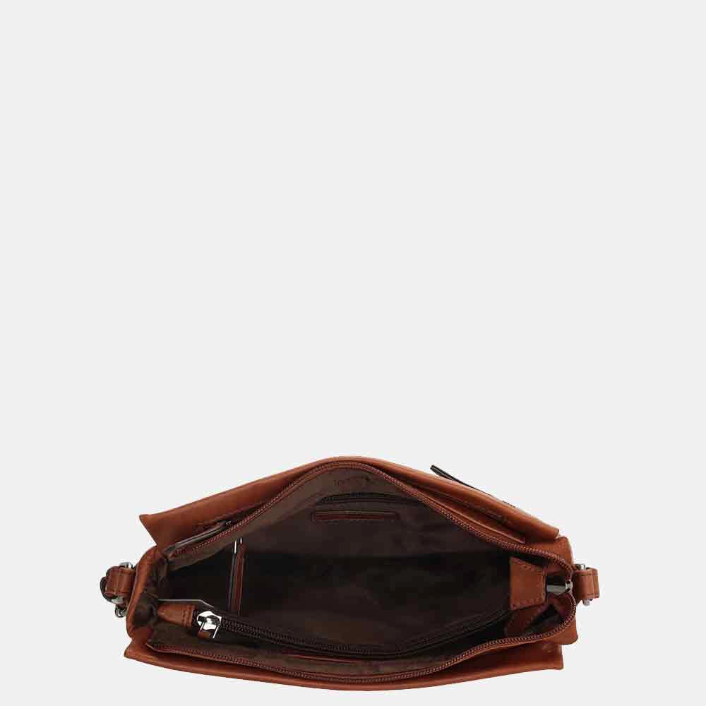 Genicci Canolli schoudertas cognac bij Duifhuizen