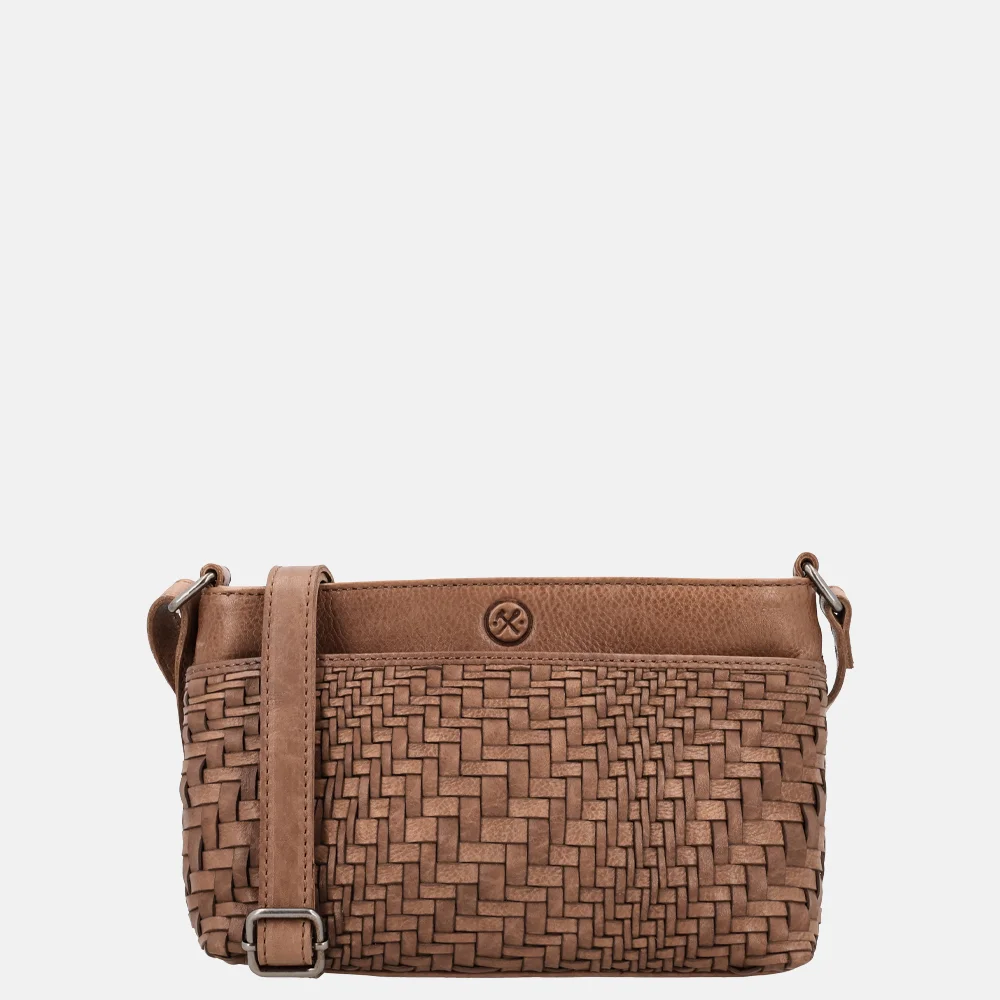 Hide & Stitches Inspired crossbody tas bruin