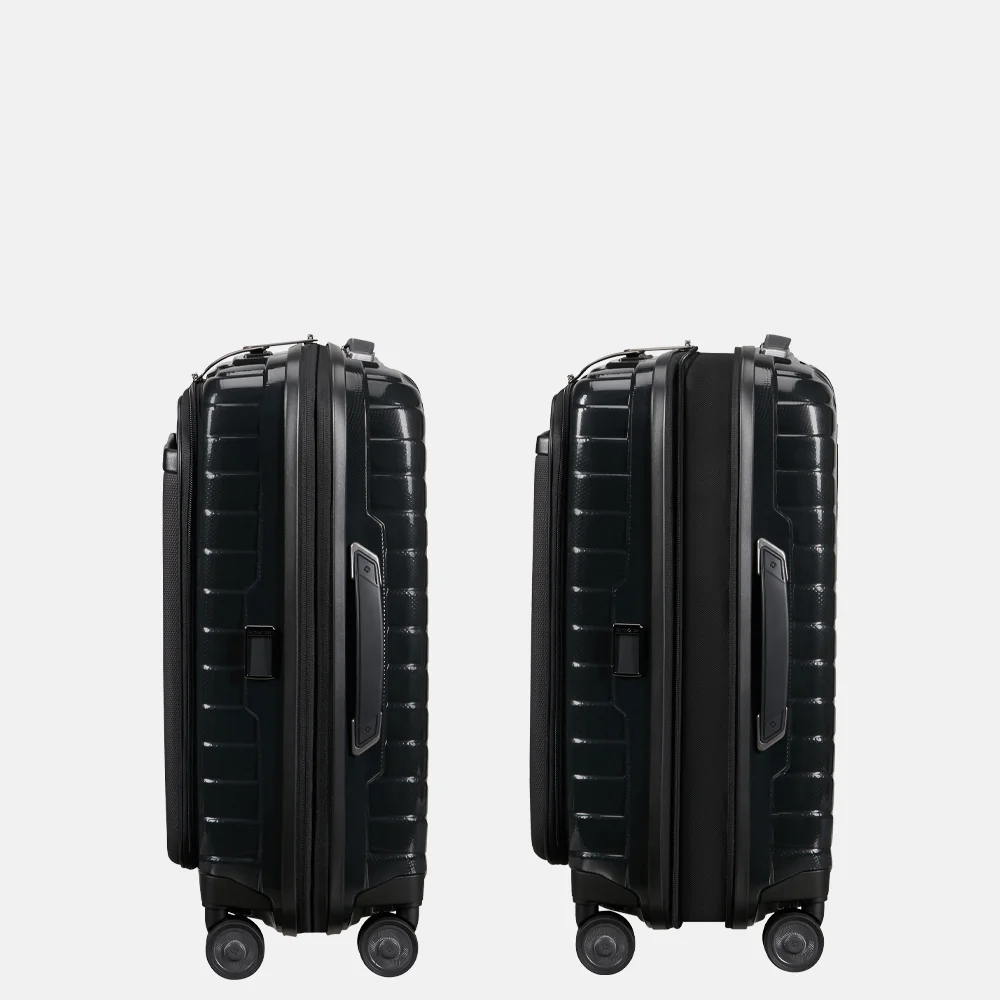 Samsonite Proxis frontpocket handbagage koffer 55 cm expandable black bij Duifhuizen