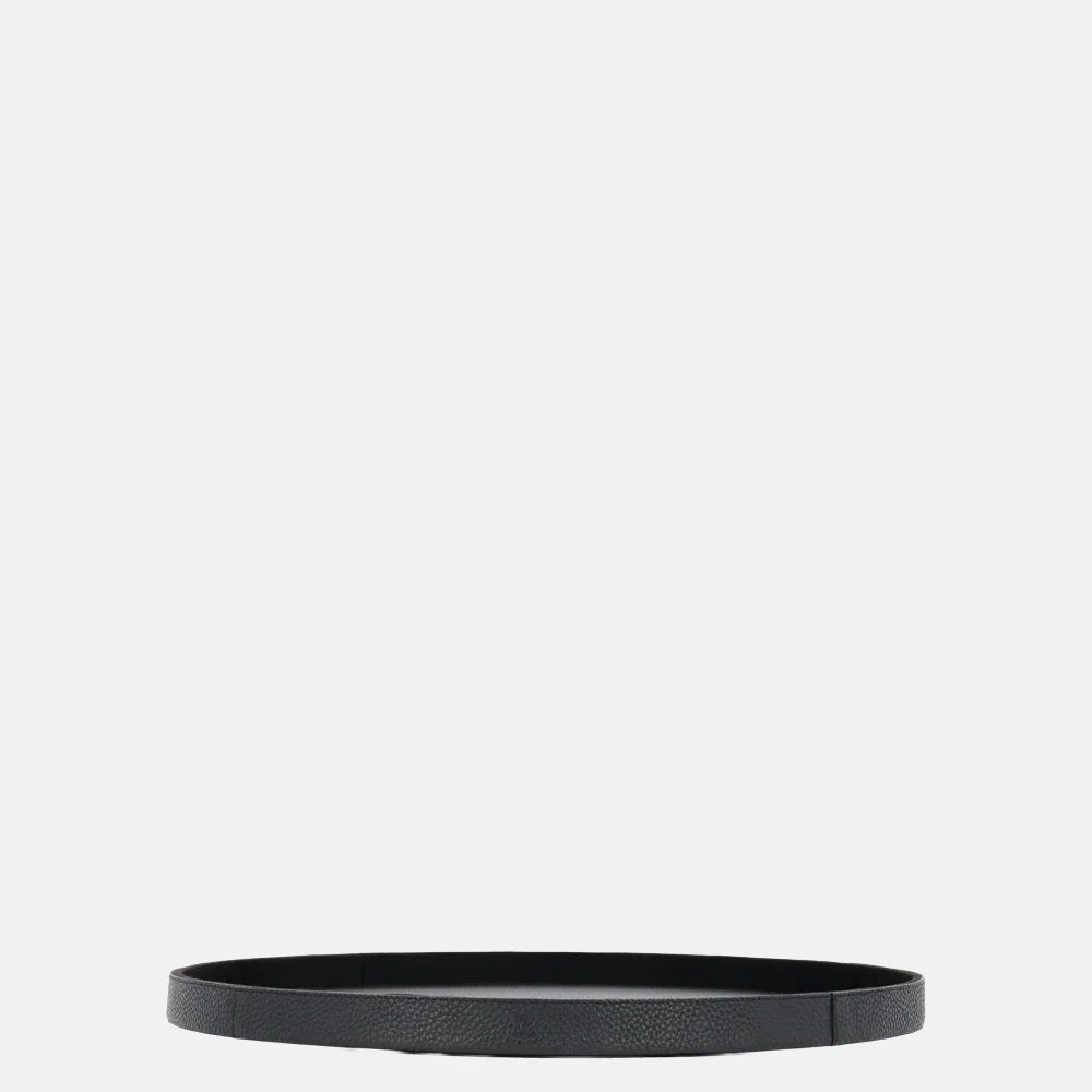 Chamada leren dienblad rond effen M black bij Duifhuizen