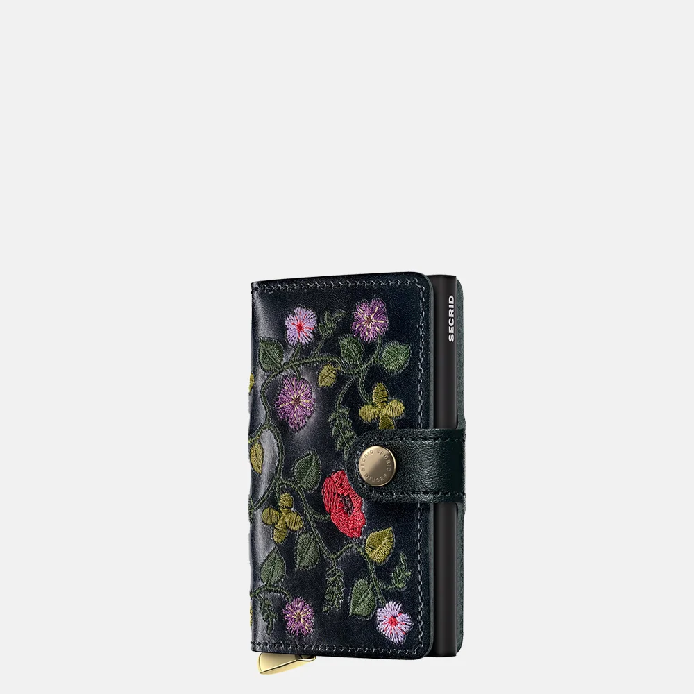 Secrid Premium Miniwallet Stitch pasjeshouder floral black bij Duifhuizen