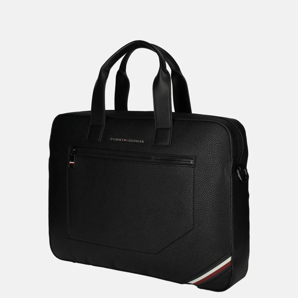 Tommy Hilfiger Central Slim laptoptas 13 inch black bij Duifhuizen