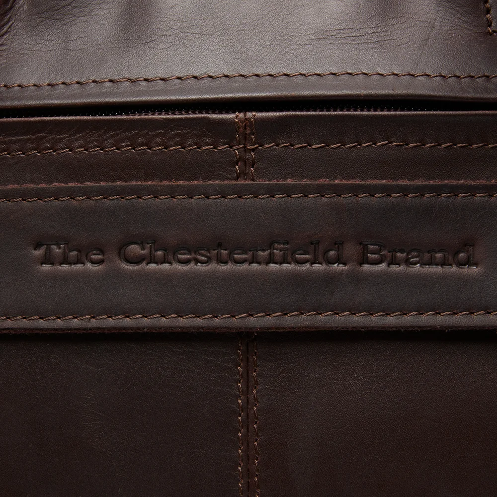 Chesterfield Ryan laptoptas 17 inch dark brown bij Duifhuizen