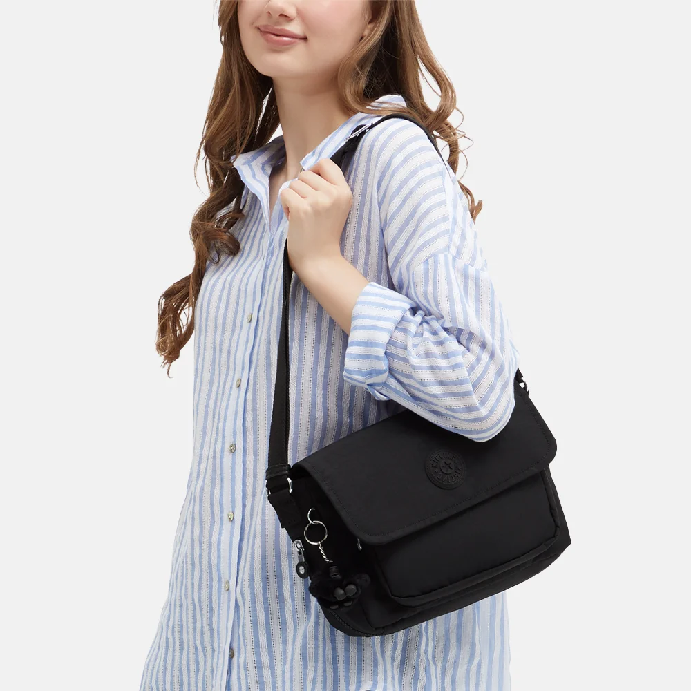 Kipling Dalma schoudertas black noir bij Duifhuizen