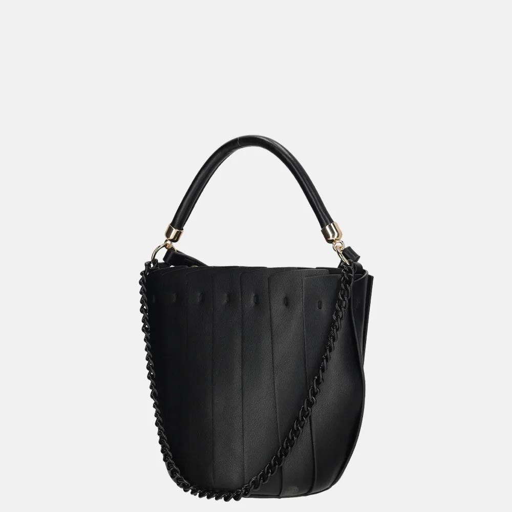 Firenze plissé bucket handtas black bij Duifhuizen