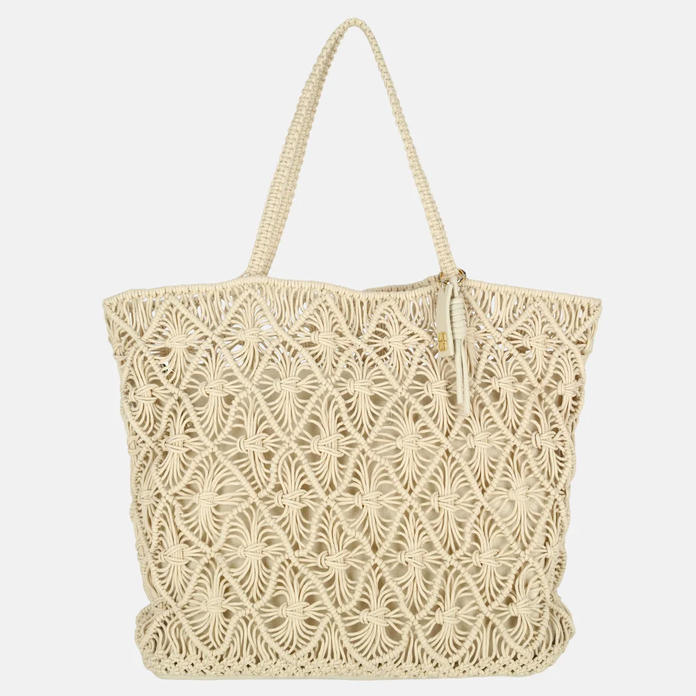 Laurent David Babette shopper gehaakt white bij Duifhuizen