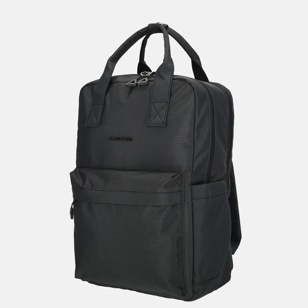 Enrico Benetti Luzern rugzak 2 vaks 17 inch zwart bij Duifhuizen
