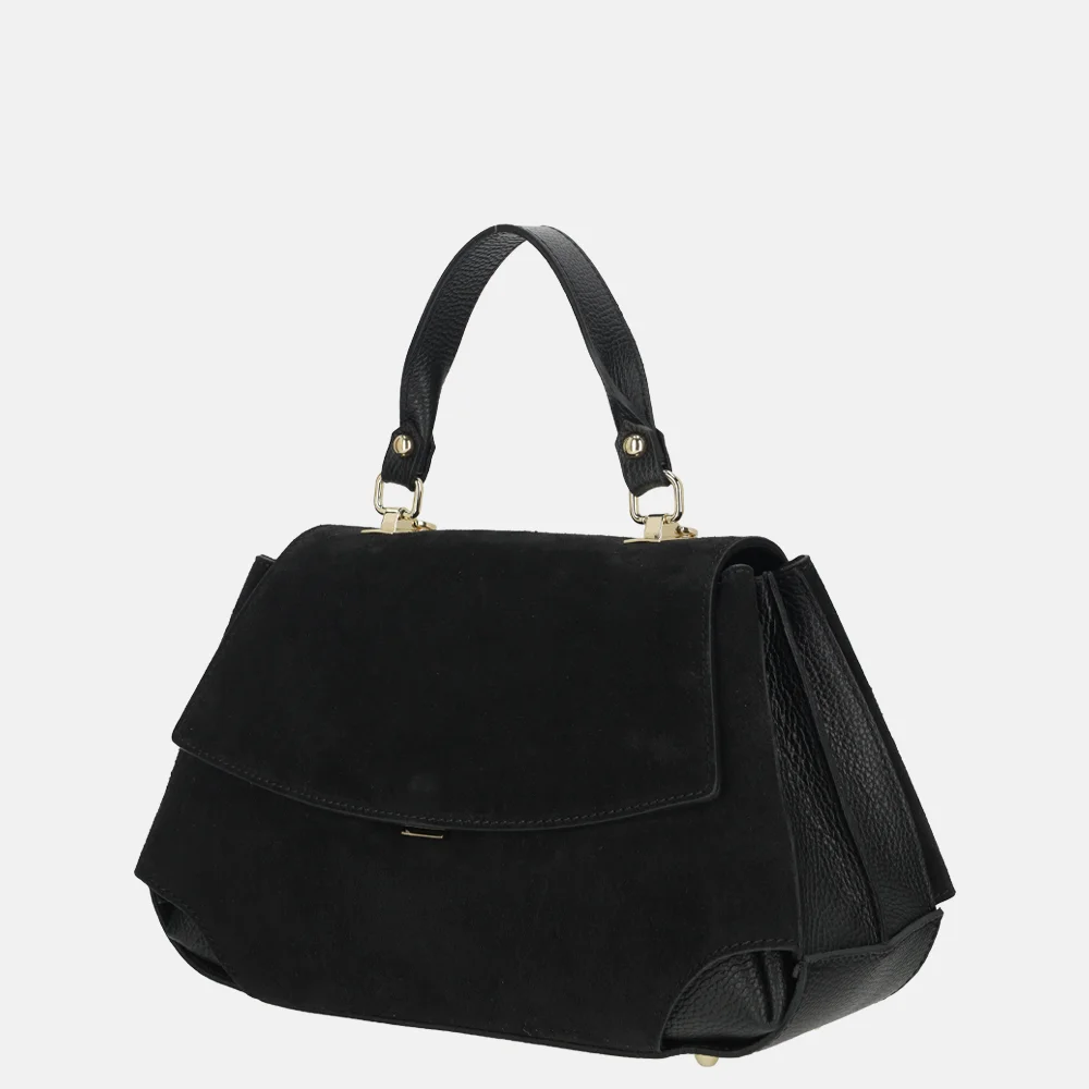 Charm London overslag handtas suede zwart bij Duifhuizen