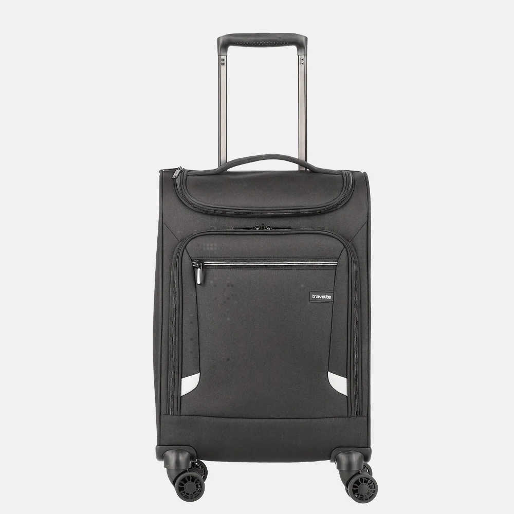 Travelite toploader handbagage koffer 55 cm black bij Duifhuizen