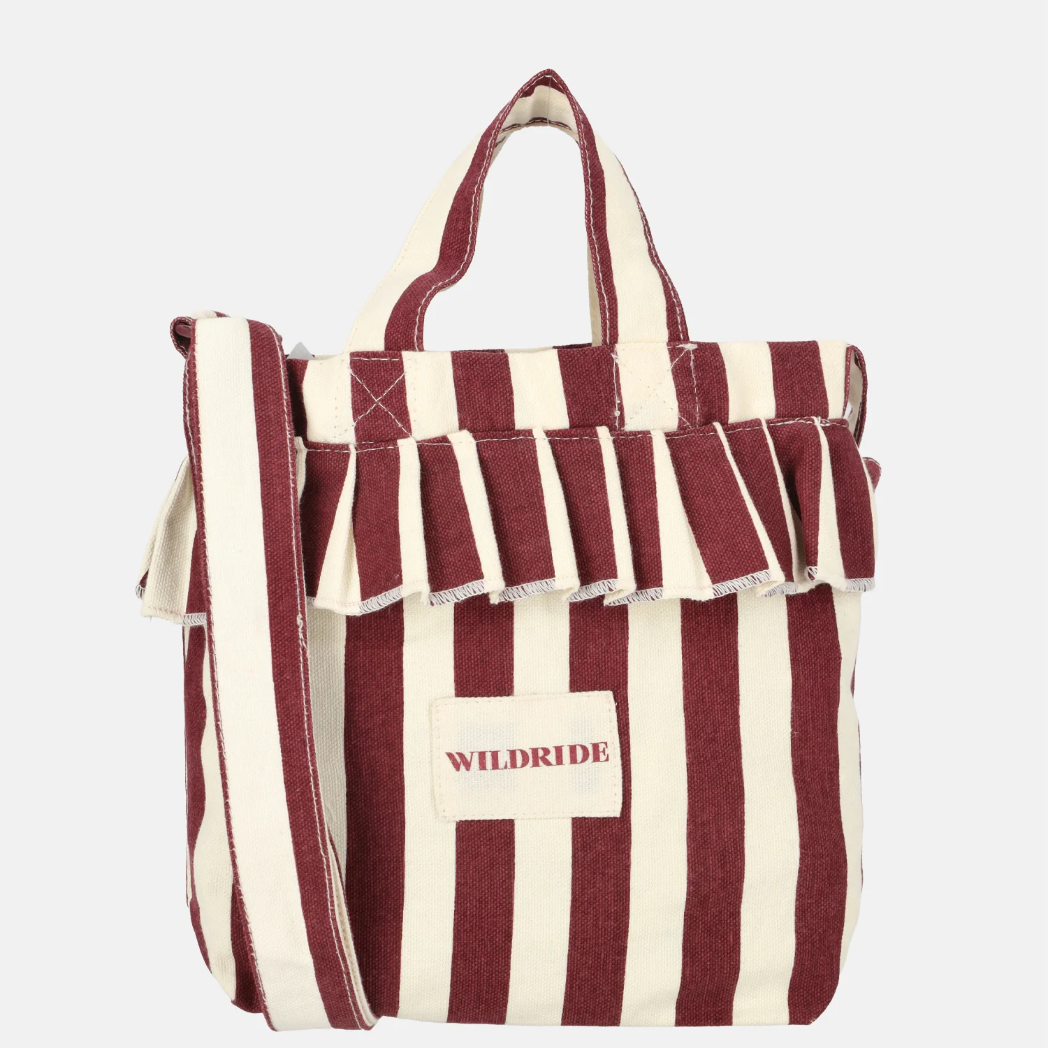 Wildride Ruffle handtas mini bordeaux stripe