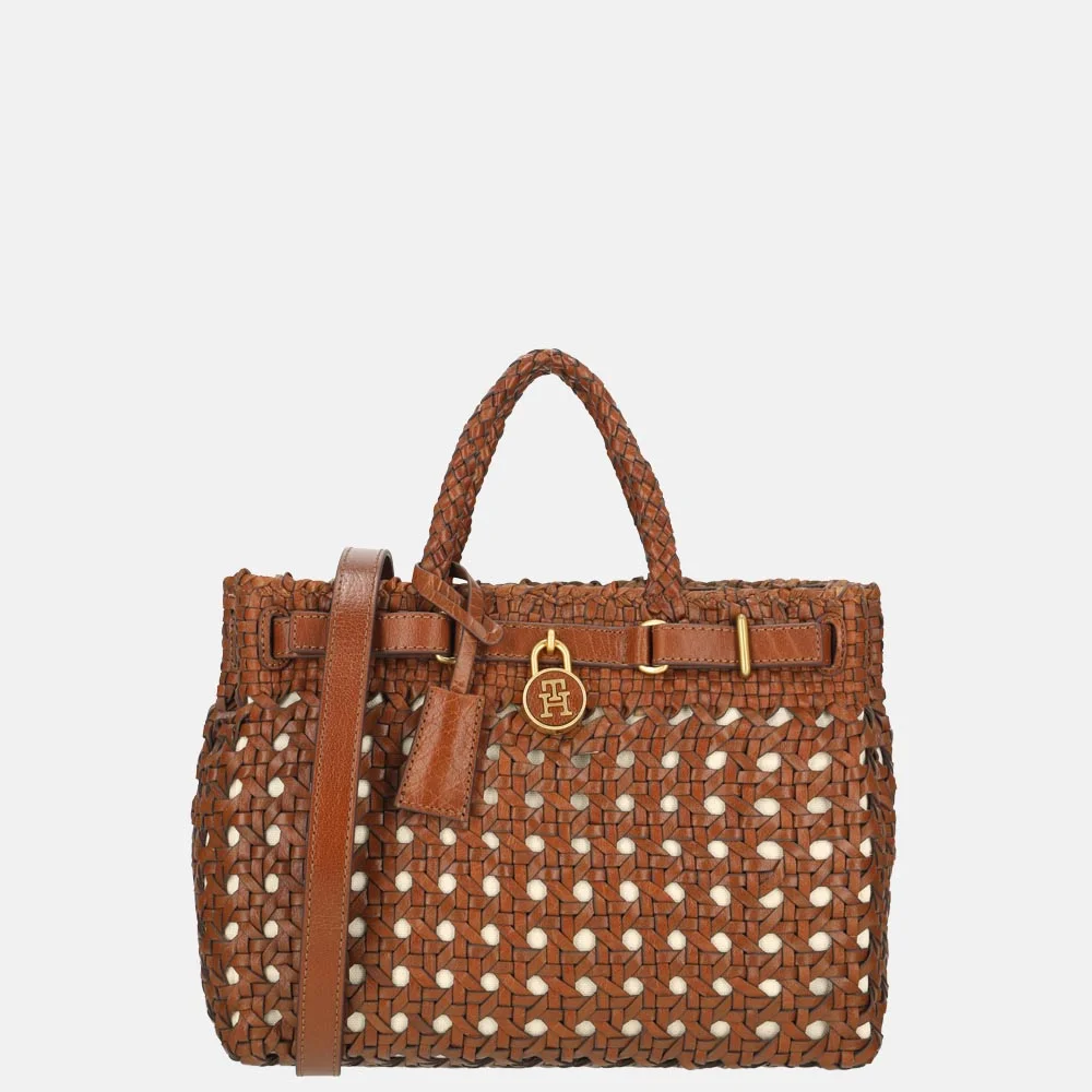 Tommy Hilfiger American Icon handtas gevlochten tan