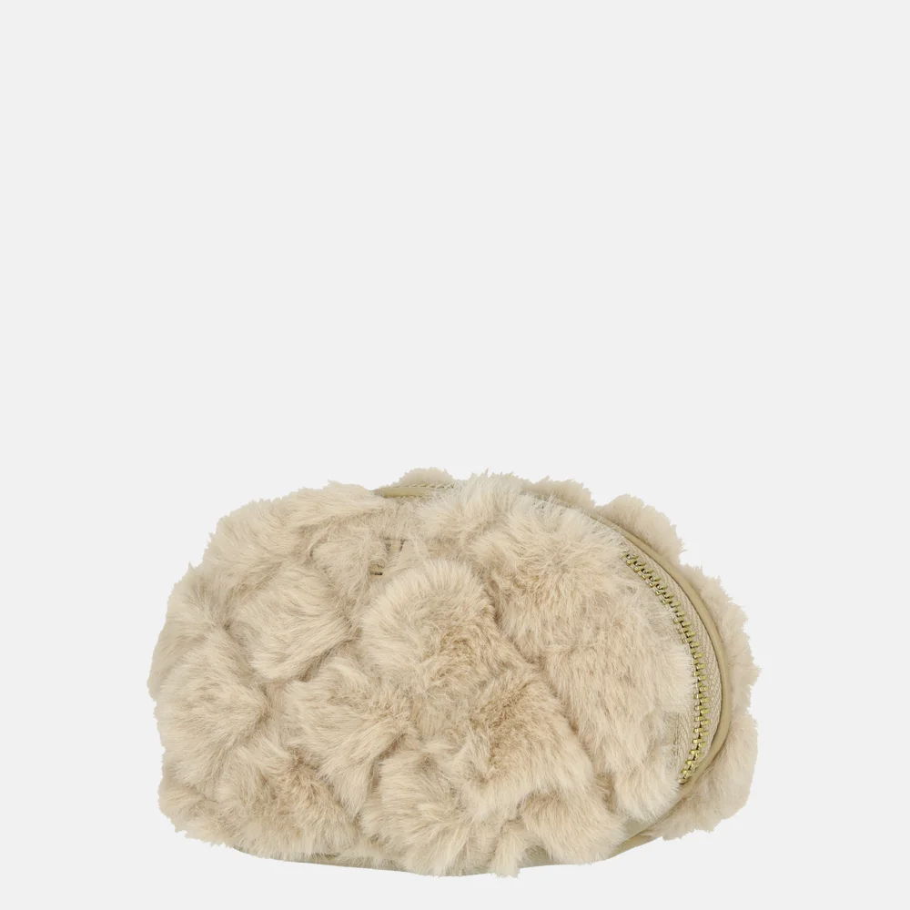 Laurent David Gloria make-up tas XS faux fur beige bij Duifhuizen