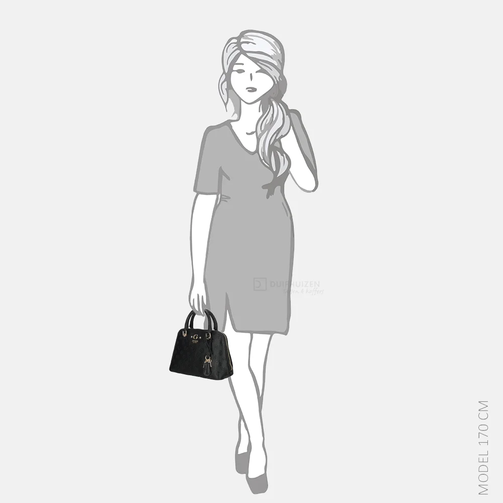 Guess Dita handtas black logo bij Duifhuizen