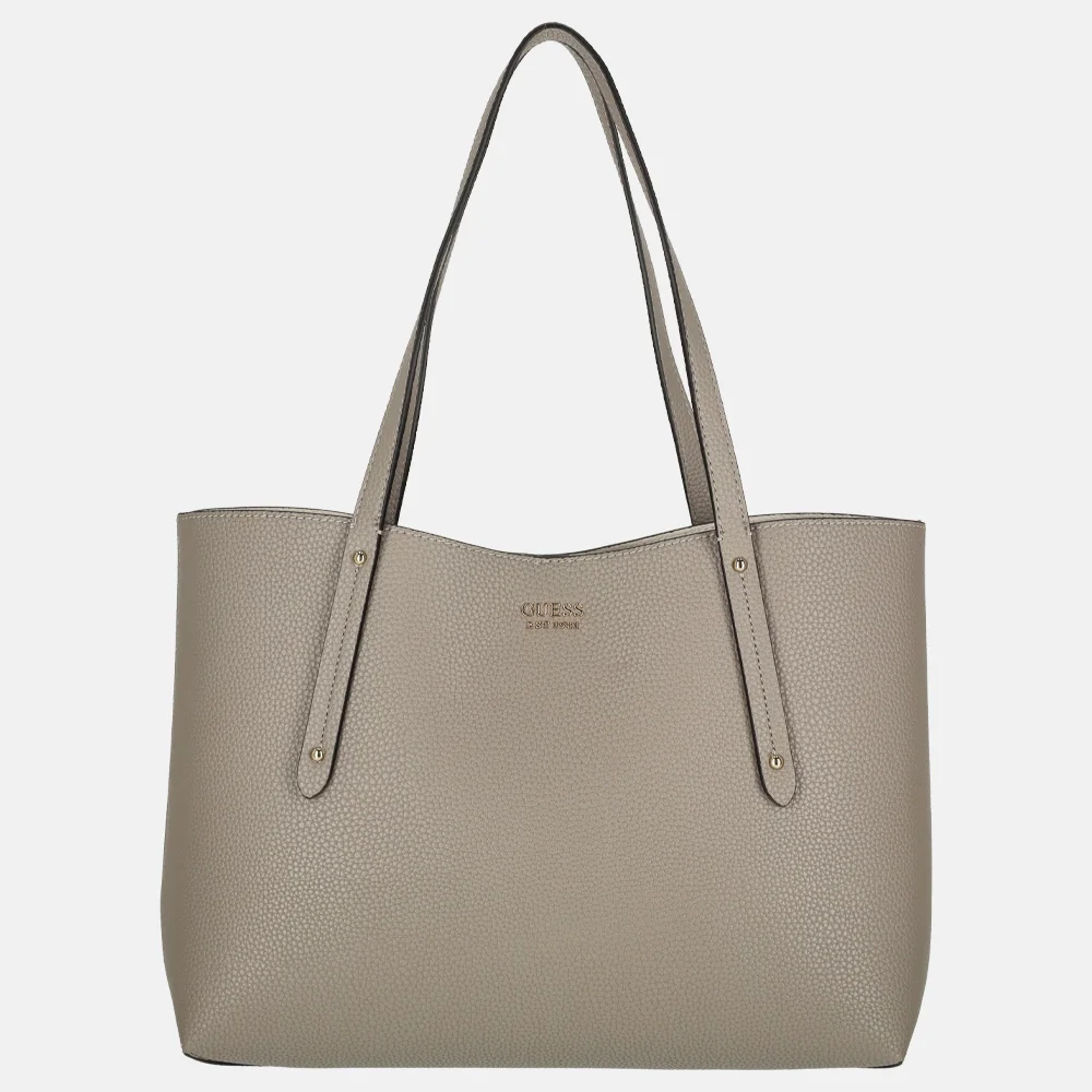 Guess Brenton shopper dark taupe bij Duifhuizen