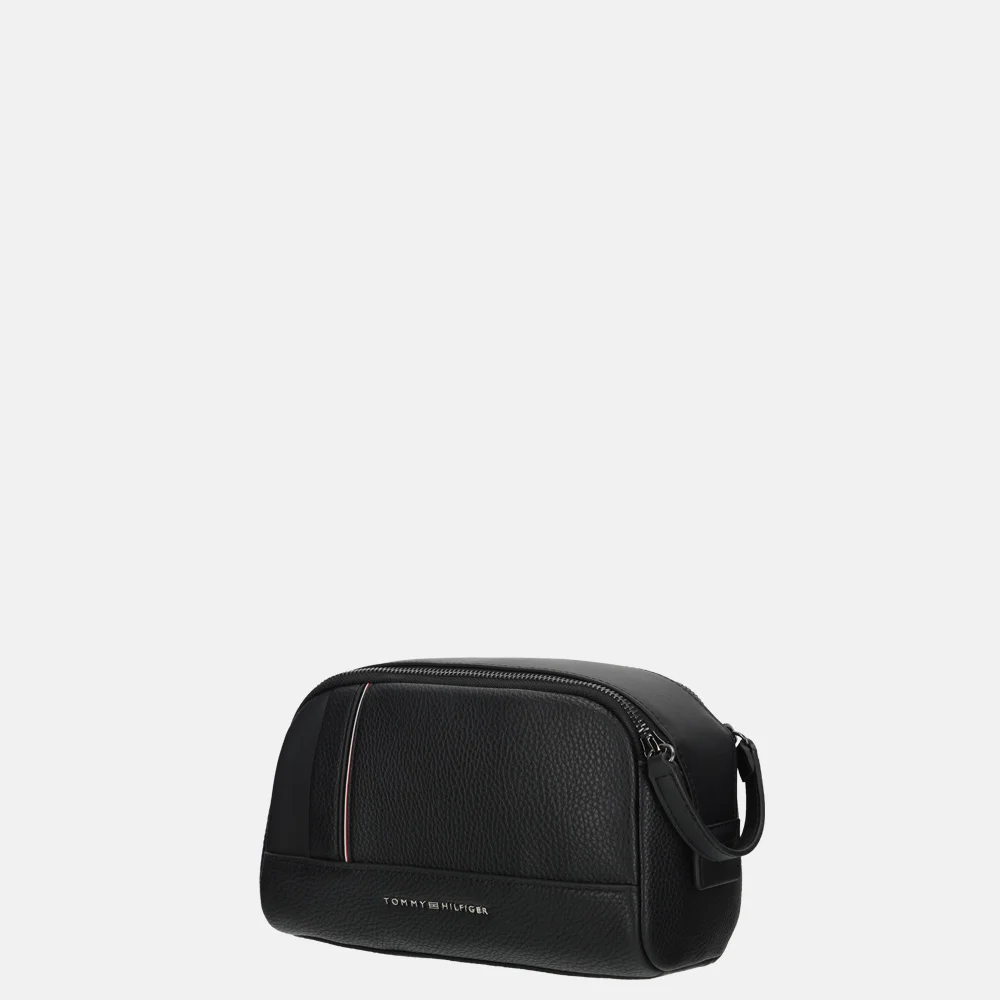 Tommy Hilfiger central washbag toilettas black bij Duifhuizen