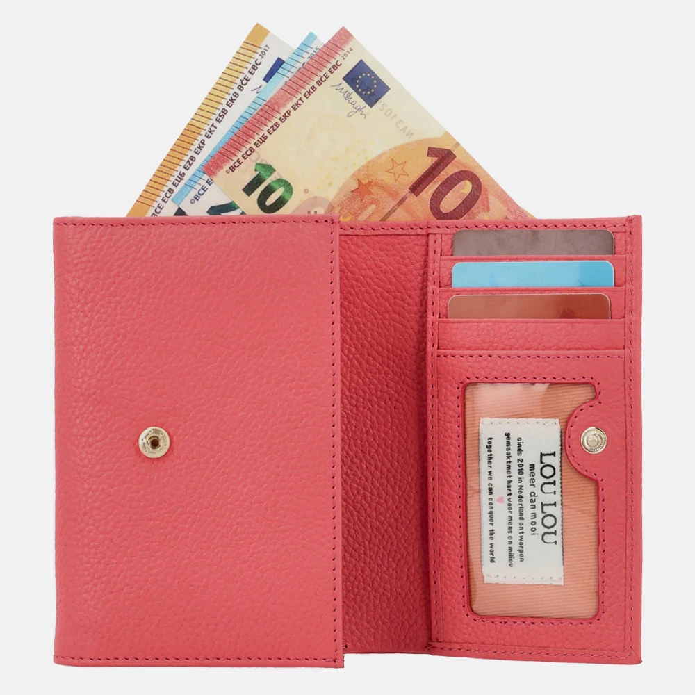 Loulou Essentiels Petite Fleur portemonnee S grapefruit bij Duifhuizen