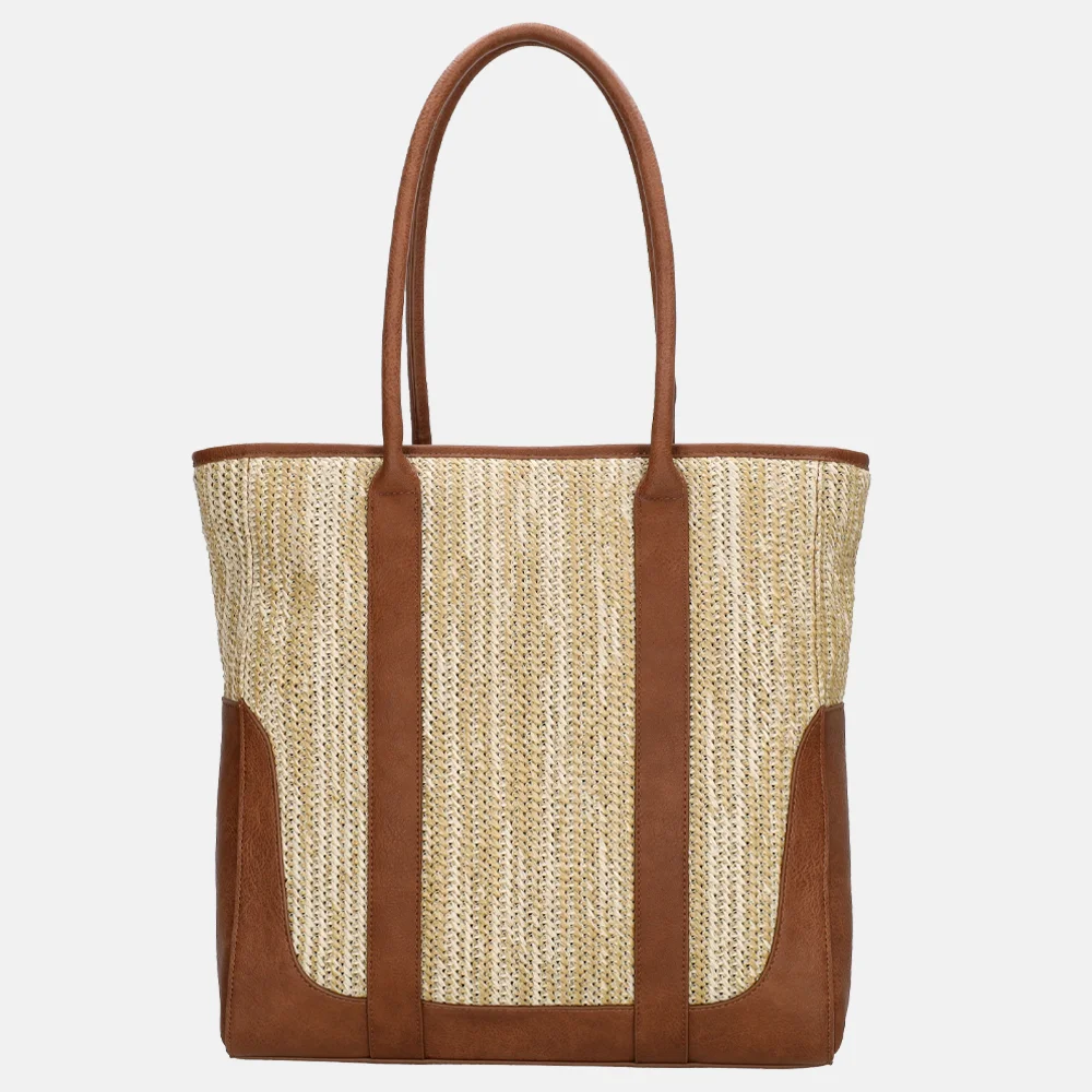 Charm London Hillingdon shopper beige/cognac bij Duifhuizen