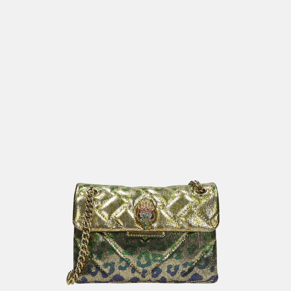 Kurt Geiger leather mini Kensington crossbody tas panther gold/comb  bij Duifhuizen