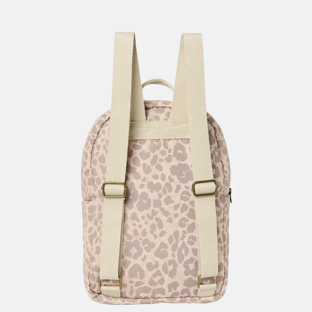 Studio Noos Puffy Midi backpack kinderrugzak beige leopard bij Duifhuizen