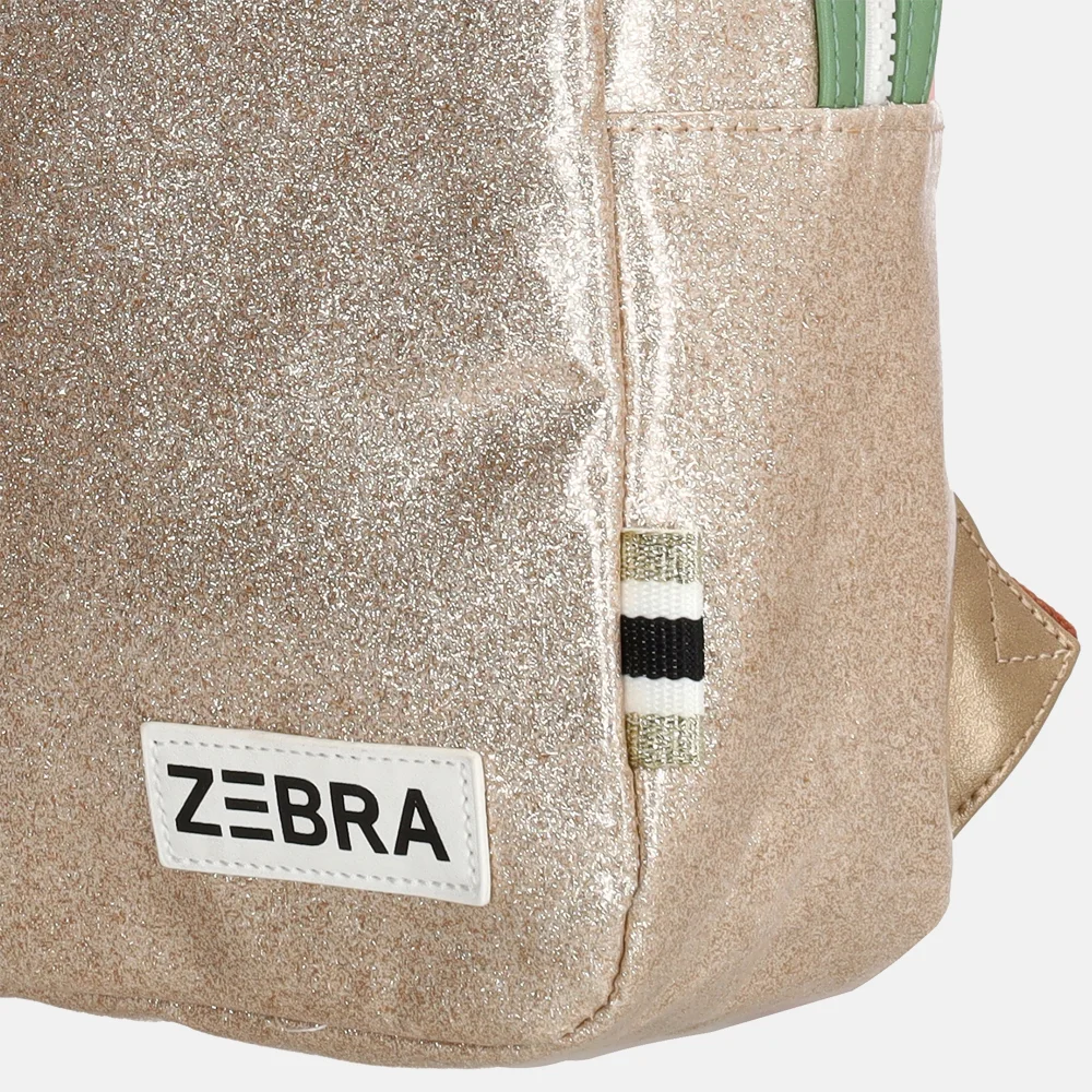 Zebra Trends glitter kinderrugzak M goud bij Duifhuizen