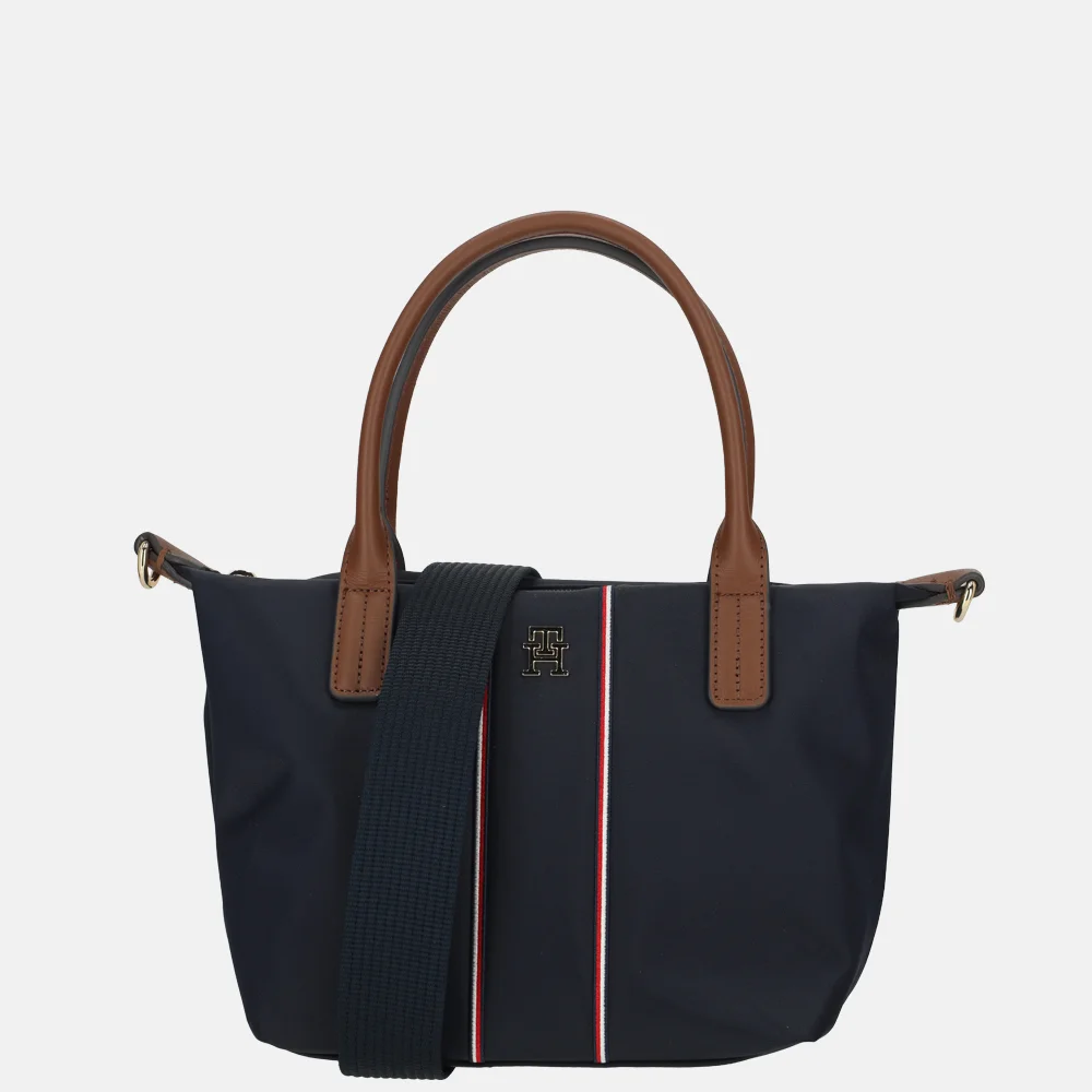 Tommy Hilfiger Popette mini tote handtas space blue corp bij Duifhuizen