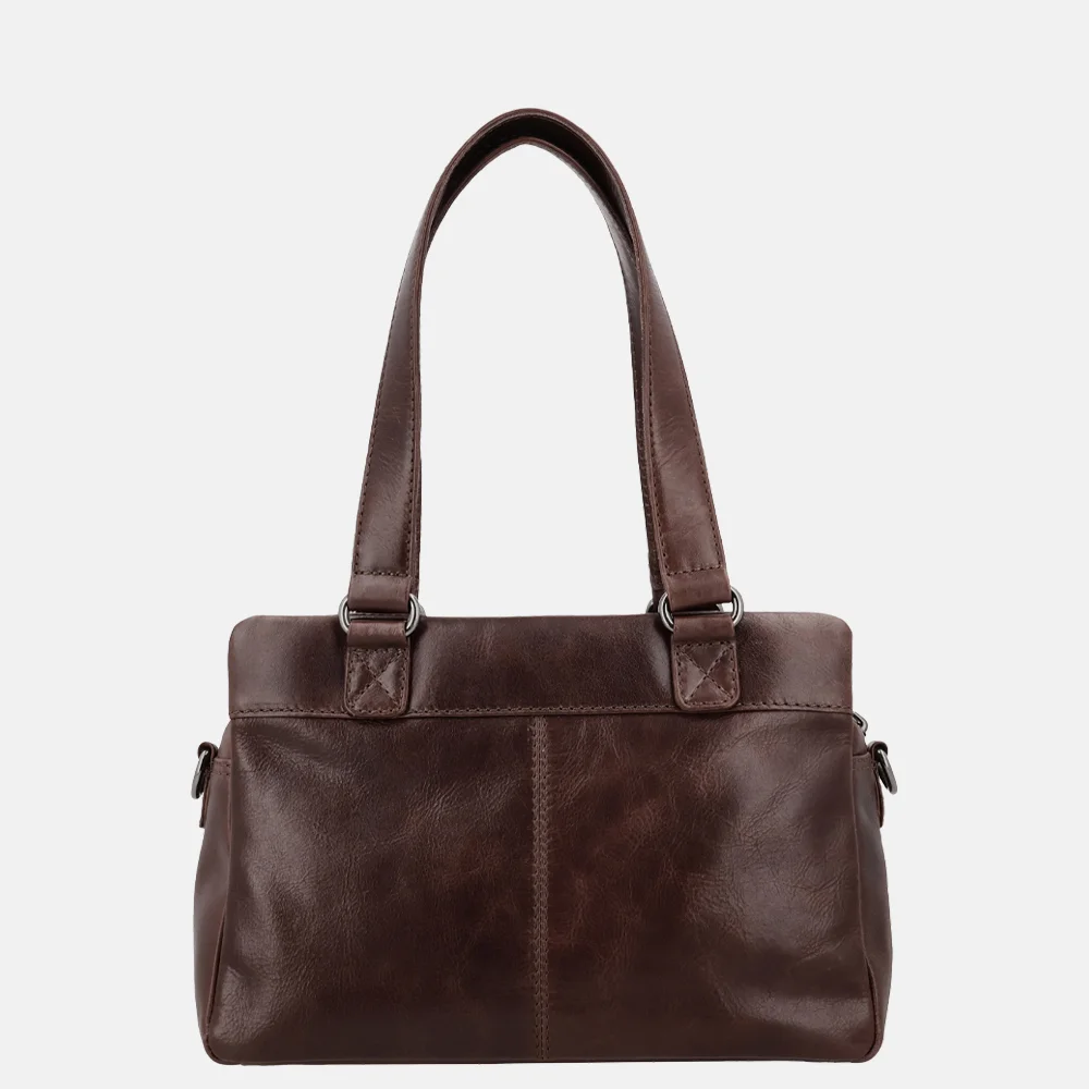 Hide & Stitches Porto schoudertas donkerbruin bij Duifhuizen