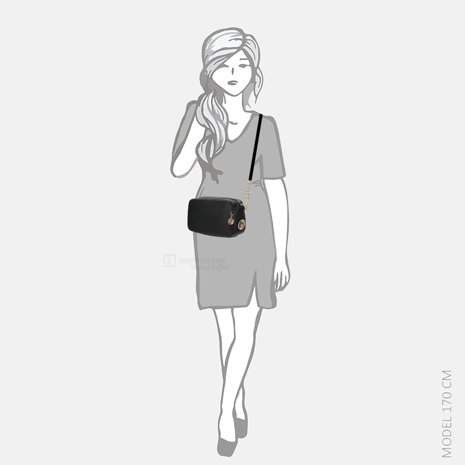 Liu Jo Faiza camera case crossbody tas M zwart bij Duifhuizen