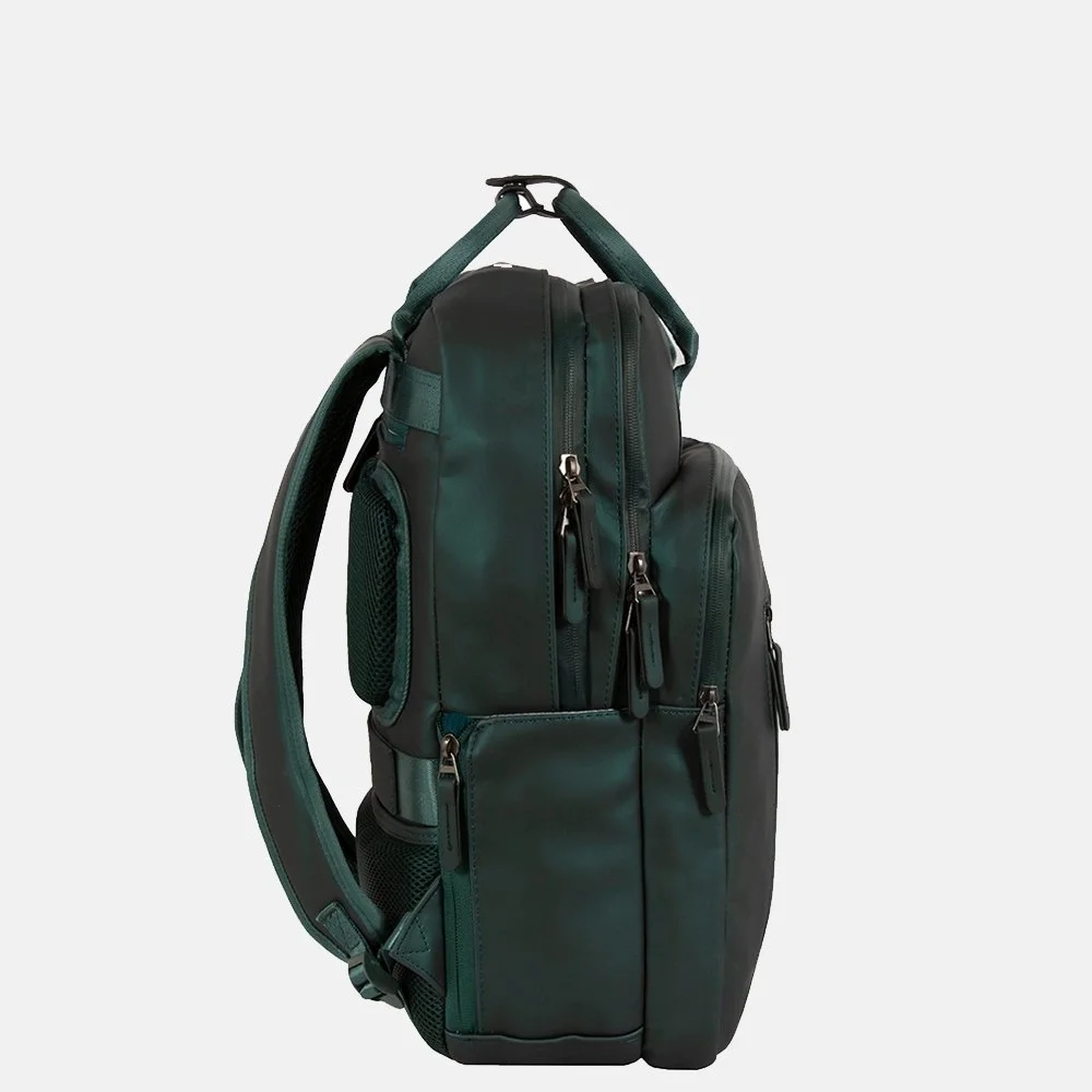 New Rebels William rugzak 15.6 inch metallic green bij Duifhuizen