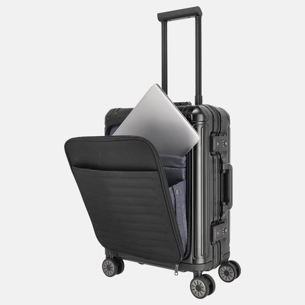 Travelite Next Frontpocket handbagage koffer 55 cm black bij Duifhuizen
