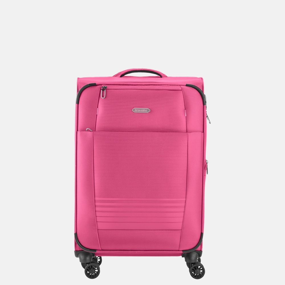 Travelite Seaside expandable koffer 65 cm pink bij Duifhuizen